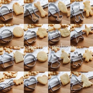 แม่พิมพ์อลูมิเนียมโลหะน่ารัก หลายรูปทรง สําหรับทําคุกกี้ บิสกิต เค้ก DIY