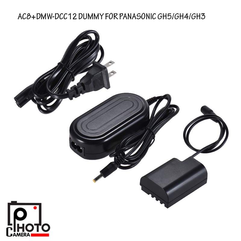 AC ADAPTER DMW-AC8+DMW-DCC12 DUMMY FOR PANASONIC GH5/GH4/GH3