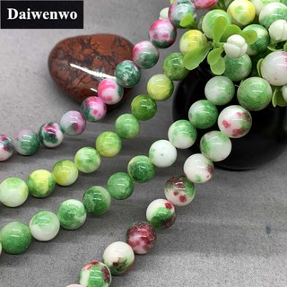 Botswana ลูกปัดหินอาเกต แจสเปอร์ ทรงกลม ขนาด 6 8 10 มม. สําหรับทําเครื่องประดับ DIY