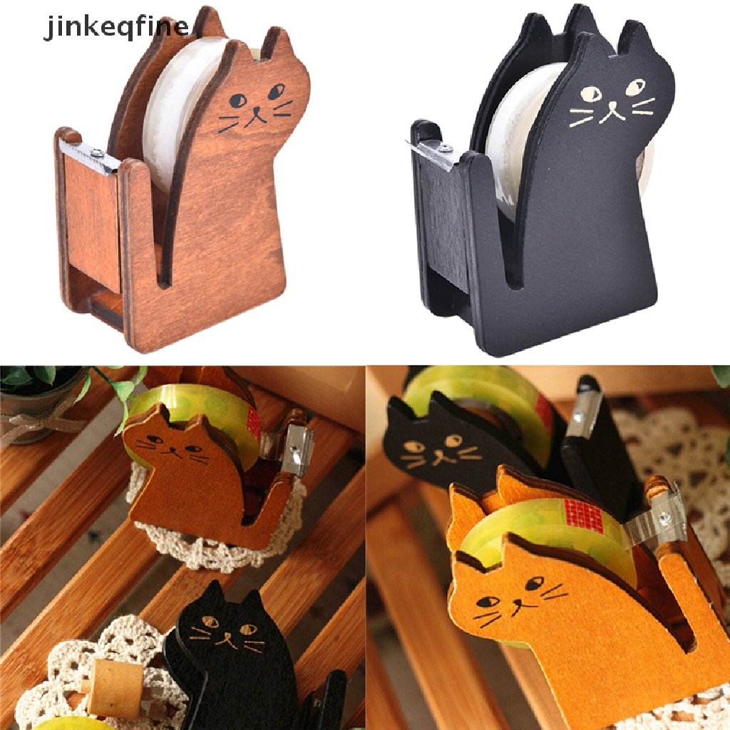【jinkeqfine】เครื่องตัดเทปไม้ รูปแมวน่ารัก