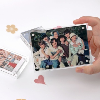 Kpop กรอบรูปแม่เหล็กอะคริลิคใสสําหรับวางกรอบรูป