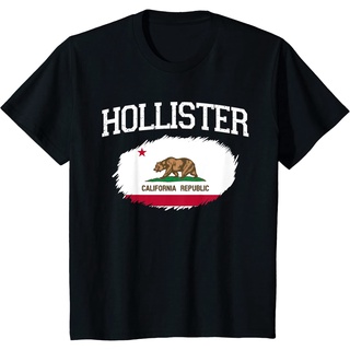 HOLLISTER เสื้อยืด พิมพ์ลายธงชาติแคลิฟอร์เนีย ฮอลลิสเตอร์ สไตล์วินเทจ อเมริกา กีฬา สําหรับผู้ชาย