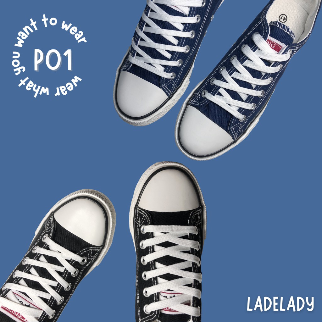 (P01)รองเท้าผ้าใบไซส์ใหญ่◞♡ size41-45💙⌗ผู้หญิงผู้ชายใส่ได้ꕁ