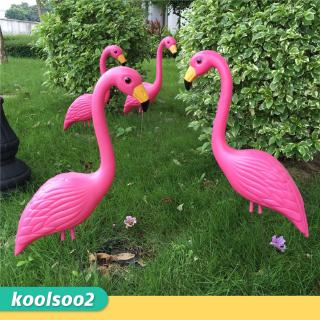 【Stocked koolsoo2】นกฟลามิงโกขนาดใหญ่สีชมพูสําหรับตกแต่งสวนสนามหญ้า 2 ชิ้น/แพ็ค