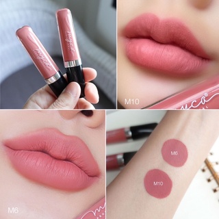 SET GLOSS MYCA M6+M10 (เซ็ตคู่ 2 ชิ้น) กลอสเนื้อแมท เนื้อสัมผัสนุ่มเนียนละเอียด เกลี่ยง่าย ติดทนนาน กันน้ำ ไม่ติดแมส