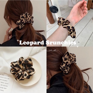 LOUVE | Leopard Scrunchies หนังยางรัดผมโดนัทผ้าซาตินลายเสื้อ