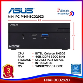 Asus MINI PC (มินิพีซี) รุ่น PN41-BC029ZD (Intel Celeron N4505) คอมพิวเตอร์เครื่องเล็ก จบในเครื่องเดียว รับประกันศูนย์ 3 ปี