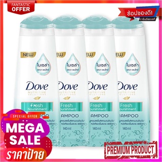 โดฟ แชมพู ไมเซล่า สีเขียว 140 มล. x 4 ขวดDove Shampoo Micellar Green 140 ml x 4 Bottles