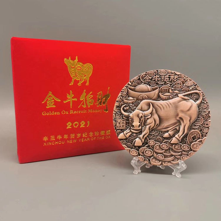 เหรียญสะสม เหรียญนักษัตร ปีฉลู เหรียญปีวัว จากประเทศจีน เหรียญทองแดงขนาดใหญ่ เหรียญต่างประเทศ