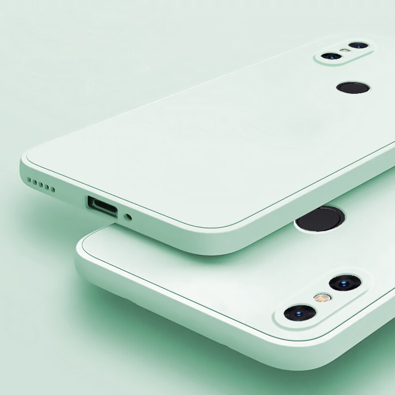 เคสซิลิโคนเหลวทรงสี่เหลี่ยมสําหรับ Xiaomi Mi Mix 2 2S 3 A2 A3 กล้องป้องกันโทรศัพท์น่ารักฝาหลังโทรศัพท์