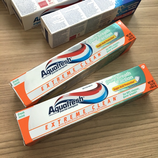 ยาสีฟัน Aquafresh จาก USA. หลอดใหญ่สูตรขจัดคราบน้ำตาล ปากหอมนาน ฟันแข็งแรง • Aquafresh Extreme Clean • ลอตใหม่