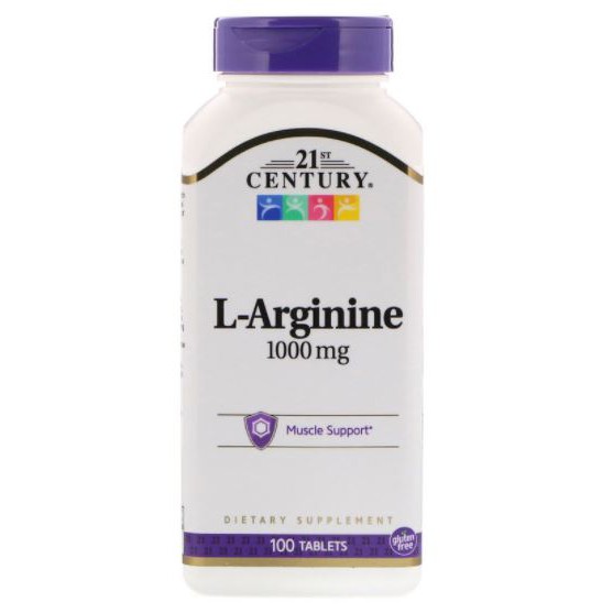 21st Century, L-Arginine, 1,000 mg [ 100 Tablets ] LArginine , แอลอาร์จีนีน , L-Arginine puritan