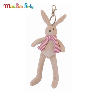 Moulin Roty พวงกุญแจตุ๊กตา ตุ๊กตาพวงกุญแจ ขนาด 15cm. พวงกุญแจ กระต่าย Sylvain Key Chain La Grande Famille MR-632381