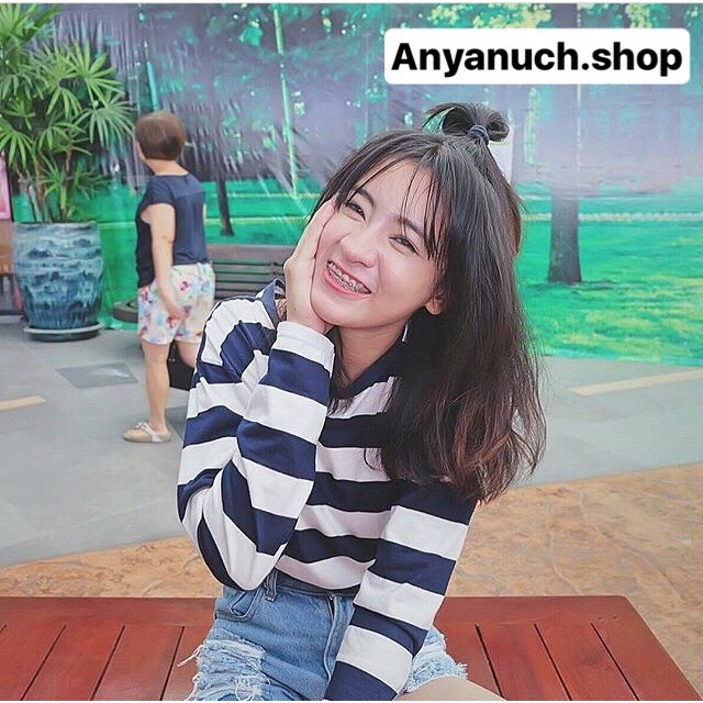 Sale❗️เสื้อเเขนยาวลายขวางเเบรนด์babyfish