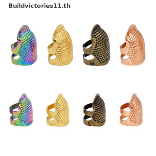 【Buildvictories11】ปลอกสวมนิ้ว โลหะ สีทอง สําหรับเย็บผ้า