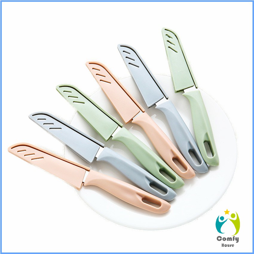 Comfy มีด มีดปอกผลไม้ มีดเล็ก มีสแตนเลส มีดหั่น มีดทำครัว มีดพกพา มีดหลากสี Fruit Knife - รูปที่ 7