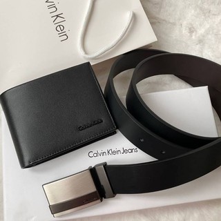 Calvin Klein Leather Belt &amp; Wallet SetSetกระเป๋าสตางค์+เข็มขัด