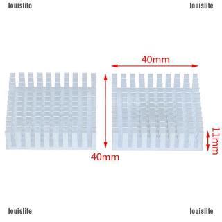 Llth ฮีตซิงก์ cpu อลูมิเนียม สีเงิน ขนาด 40*40*11 มม. 2 ชิ้น