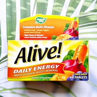 Alive!® Daily Energy Multivitamin-Multimineral 60 Tablets (Natures Way®) วิตามินรวม ให้พลังงาน กำลังวังชา