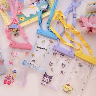 กระเป๋าใส่โทรศัพท์มือถือ PVC ใส กันน้ํา ลาย Cinnamoroll น่ารัก สําหรับว่ายน้ํา ดําน้ํา 6.5 นิ้ว