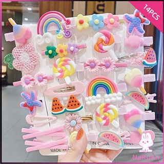 NKK กิ๊ฟน่ารัก กิ๊ฟสไตล์เกาหลี กิ๊ฟเซ็ท14 ชิ้น  กิ๊บสีลูกกวาด Childrens hairpin