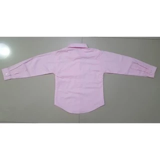 พร้อมส่ง [แถมโบว์หูกระต่าย ฟรี!] เสื้อเชิ้ตเด็กสีชมพูอ่อน แขนยาว ผลิตจาก Cotton 100% ใส่ออกงานได้ BO0670