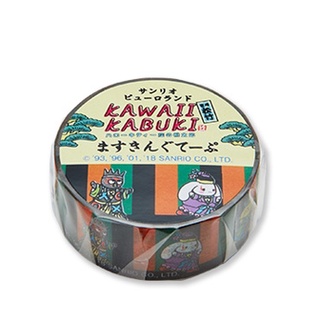 Masking Tape เทปตกแต่งจากญี่ปุ่น ลาย Sanrio Kawaii Kabuki (Limited) ขนาด 1.5 ซม. x 4 ม.