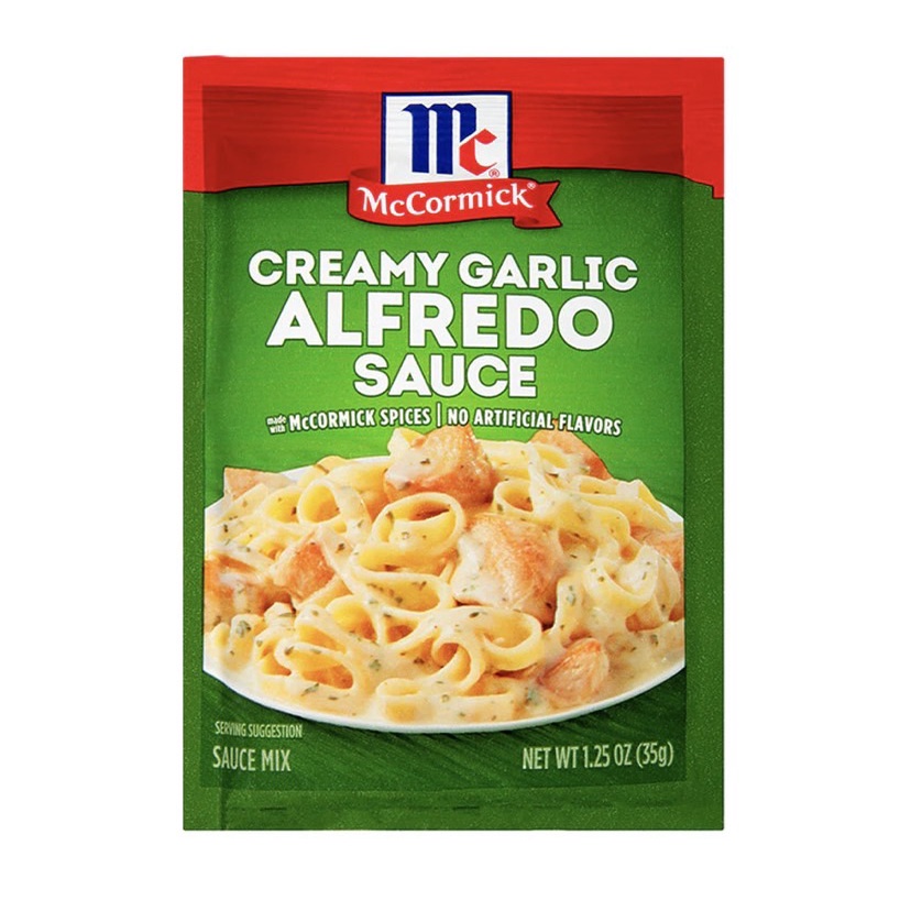 Mccormick Alfredo Pasta Sauce Blend 35g. แมคคอร์มิค ครีมมี่ การ์ลิค อัลเฟรโด ซอสผงราดหน้าพาสต้า