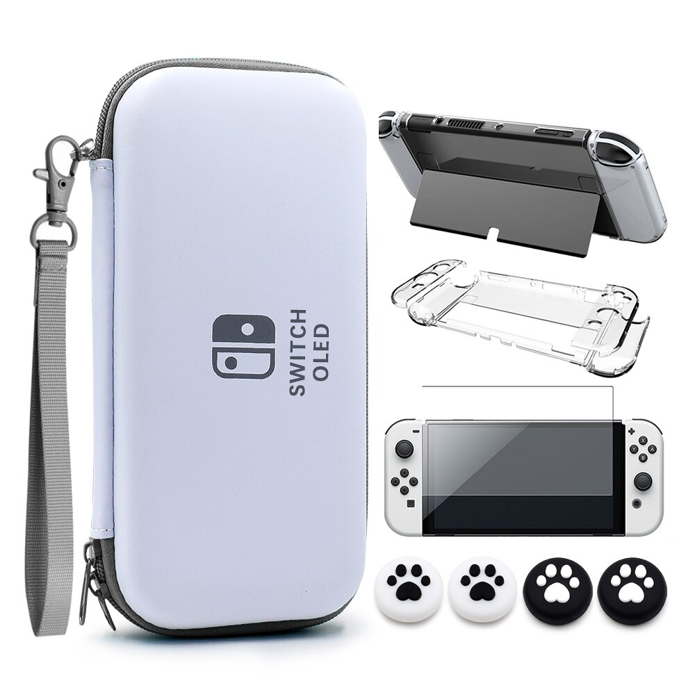 Nintendo Switch OLED Storage Carry Bag Accessories Kit PC Clear Cover ...
