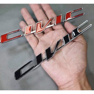 โลโก้ ฮอนด้า ซีวิค งานโลหะ ราคาต่อ 1 ชิ้น FD Honda CIVIC Car Rear 3d Badge METAL Emblem