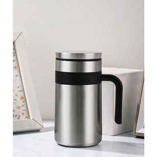 brewing mug stainless steel แก้วน้ำกรองชาสแตนเลสรุ่นหูจับ ใช้ใส่เครื่องดื่มได้ทั้งความร้อนและความเย็น คละสี