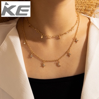 Popular Jewelry Simple Moon Star Necklace Clavicle Chain Metal Geometric Short Necklace Women