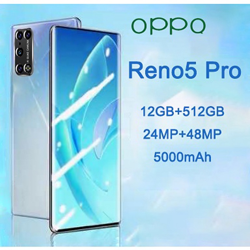 OPPQ โทรศัพท์มือถือ Reno5 Pro (ของเเท้100%) โทรศัพท์ 12+512GB โทรศัพท์มือถือราคาถูก 5.8นิ้ว 5G สองซิม มือถือ Android