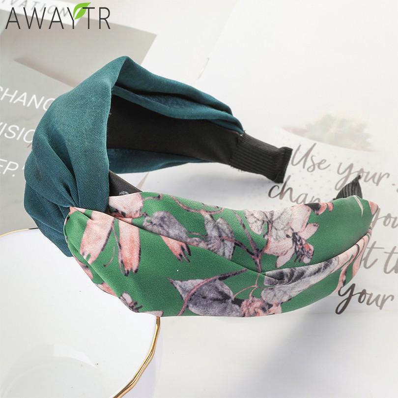 Korean version of the fabric printing wave knotted headband