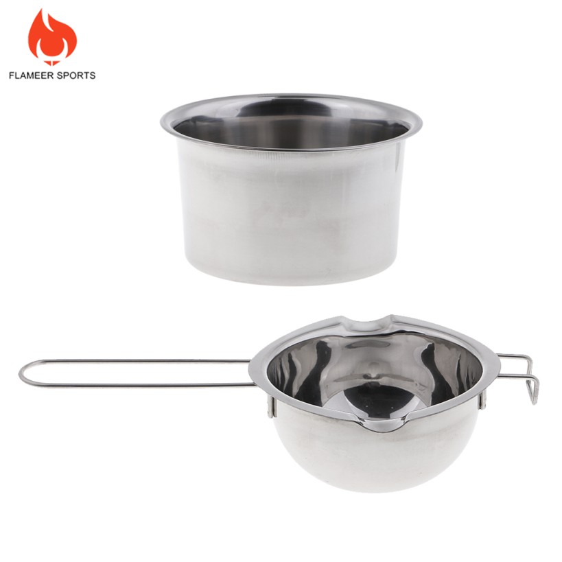Flameer Sports หม้อละลายเทียน สเตนเลส 2 ชิ้น ต่อชุด