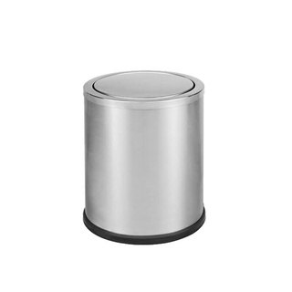 ถังขยะสแตนเลสทรงกลม COMBI WARE ขนาด 13.3 ลิตร ฝาสวิง สีเงิน ถังขยะ Stainless Steel Round Trash Can COMBI WARE Size 13.3