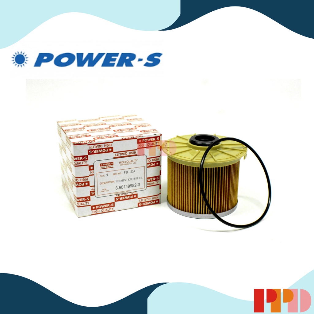 POWER-S ไส้กรองนํ้ามันเชื้อเพลิง ISUZU D-MAX 07-11 COMMONRAIL รหัสอะไหล่แท้ 8-98149982-0 (รหัสอะไหล่