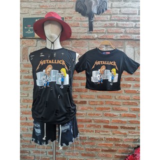 เสื้อยืดลายMETALLICA เสื้อวงค์ เสื้อผ้าบาง เสื้อยืดวินเทจ เสื้อขาดบาดใจ