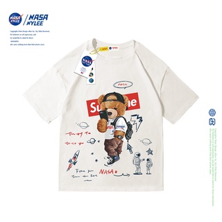 เสื้อยืดแขนสั้น พิมพ์ลายหมี Nasa nylee สําหรับผู้ชาย และผู้หญิง