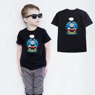 เสื้อยืด แขนสั้น พิมพ์ลายการ์ตูน Thomas and Friends สําหรับเด็กผู้ชาย