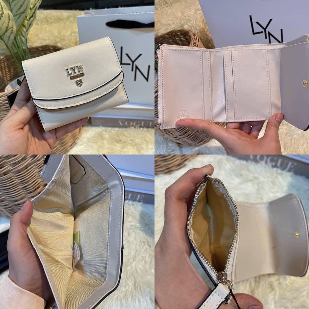 กระเป๋าLYN ️ใหม่ LYN Short Colorblock Wallet ️ฐานกว้าง 4.5 นิ้ว ...