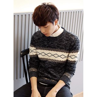 HM 8 เสื้อไหมพรมผู้ชาย กันหนาว แขนยาว คอกลม ไม่บาง Knit Men มีของพร้อมส่งทันที จากไทย