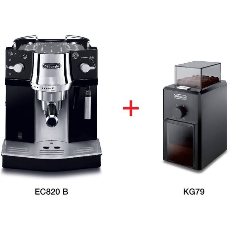 DeLonghi เครื่องชงกาแฟสด รุ่น EC820.B+เครื่องบดเมล็ดกาแฟ รุ่น KG79