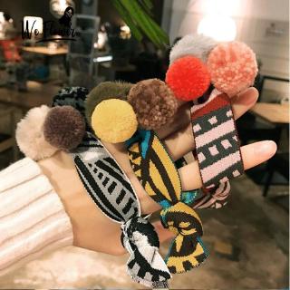 We Flower Kawaii Fur Ball Elastic Rubber Band Hair Tie For Girls Kids Women Fashion Scrunchies Ponytail Hair Accessories