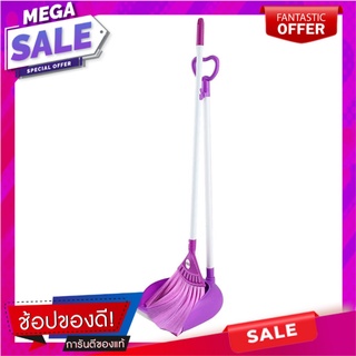 ชุดไม้กวาดไนลอนพร้อมที่โกยผง BE WISH 10 นิ้ว สีม่วง ไม้กวาดและที่โกยผง NYLON BROOM SET BE WISH 10" PURPLE อุปกรณ์ทำความส