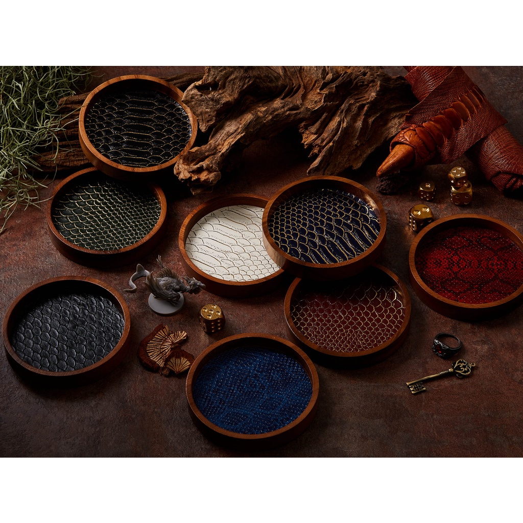Dragon Scale Circle Mini Tray | ถาดไม้ ถาดทอย ลูกเต๋า Dice DnD D&D MTG RPG TRPG เกมกระดาน บอร์ดเกม Game Magic เมจิก