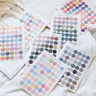 (พร้อมส่ง) สติ๊กเกอร์สีกลม สินค้าตกแต่งห้อง แผ่นละ 12 บาท