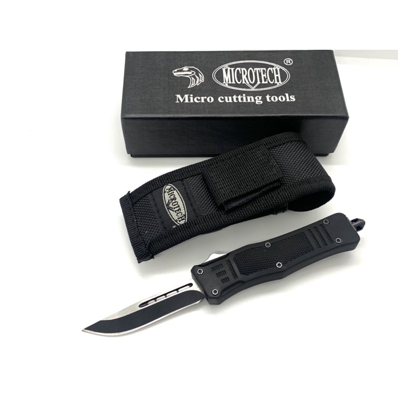 มีดสปริงตรงขนาดเล็ก คมด้านเดียว ใบมีดเรียบ Microtech Combat Troodon ...