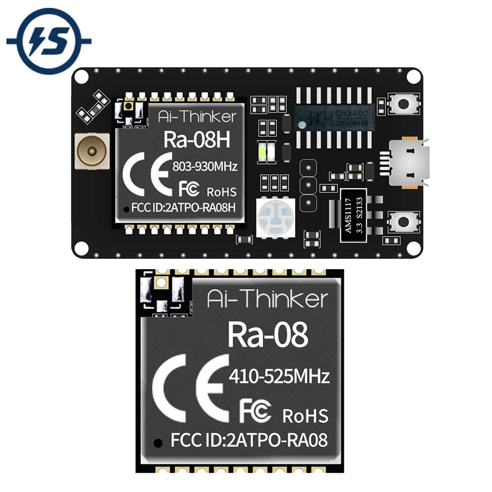Ra-08 Ra-08H LoRaWAN 915MHz 470MHz RF Module Development Board 410-525MHz 803-930MHz ASR6601 Chip wi