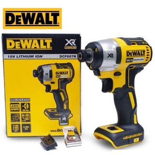 DEWALT สว่านไขควงกระแทกไร้สาย 18V. รุ่น DCF887N มอเตอร์ไร้แปรงถ่าน แรงบิด 205NM. ตัวเปล่า ไม่รวมแบตฯ รับประกันศูนย์ 3 ปี